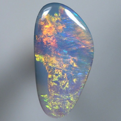 SOLID SEMI BLACK OPAL Bright orange and green roll over blue